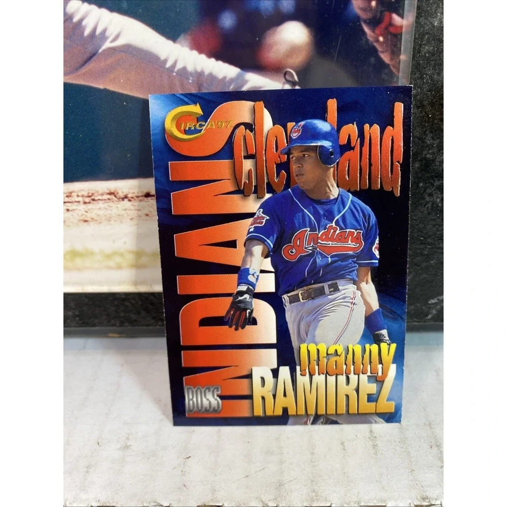 MANNY RAMIREZ 8X10 PHOTO With Card Cleveland‎ 1999 plaque Vintage
